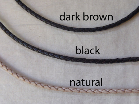 Men's Thin Braided Leather Necklace