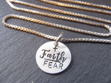 Sterling silver faith over fear necklace - Drake Designs Jewelry