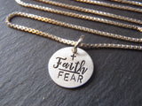 Sterling silver faith over fear necklace - Drake Designs Jewelry