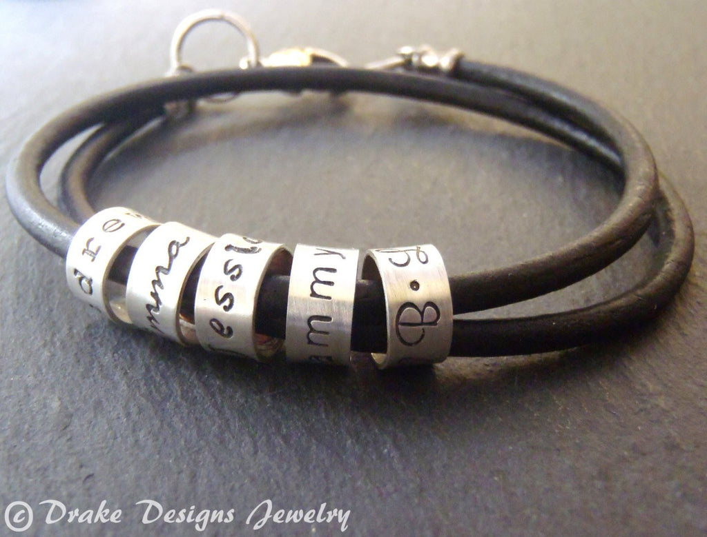 Personalized Leather Bracelet Gift for Kids Name Bracelet Custom