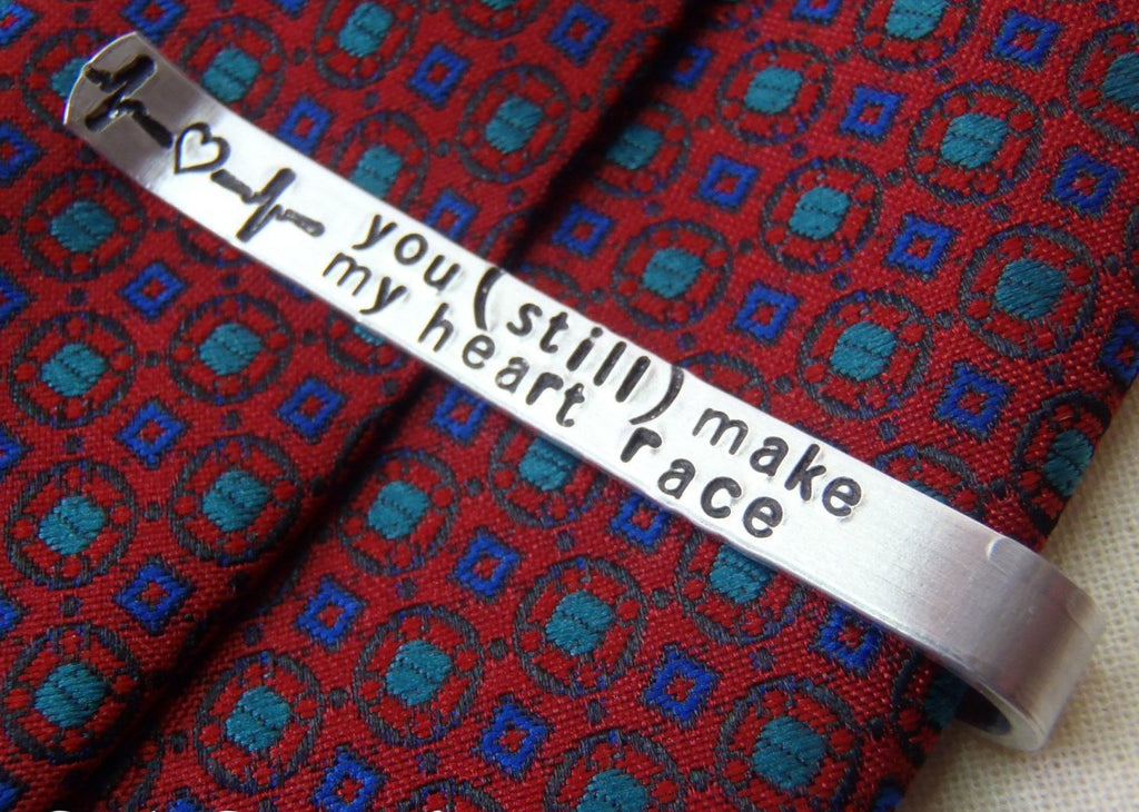 Men's Personalized Tie Clip - 7th Anniversary Gift - Copper Tie