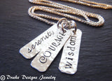 Sterling Silver courage necklace serenity prayer necklace serenity courage wisdom - Drake Designs Jewelry