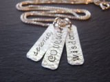 Sterling Silver courage necklace serenity prayer necklace serenity courage wisdom - Drake Designs Jewelry