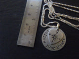 Sterling silver compass - Follow your heart necklace - Drake Designs Jewelry